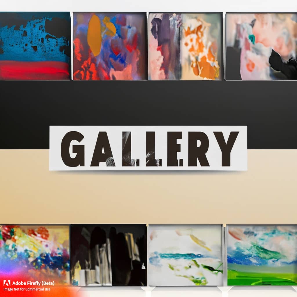Firefly gallery of paintings with logo top left with the word Gallery 89795