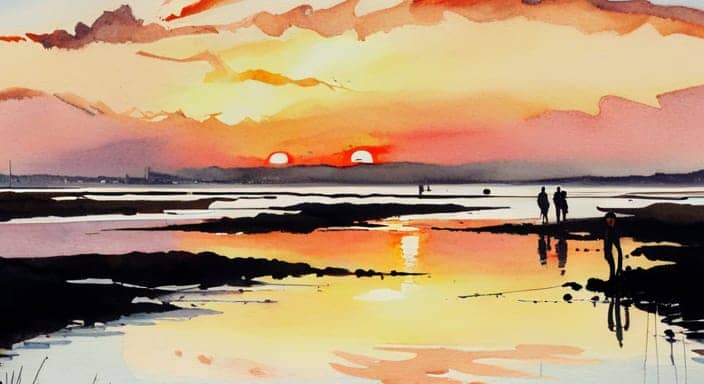 Popularity of Watercolor - sunset example