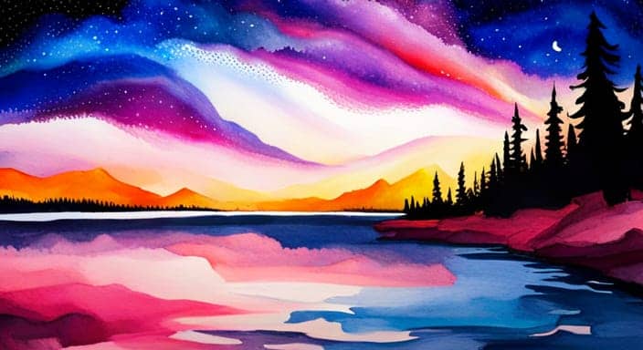 Watercolor Brush types: A Comprehensive Guide - night sky